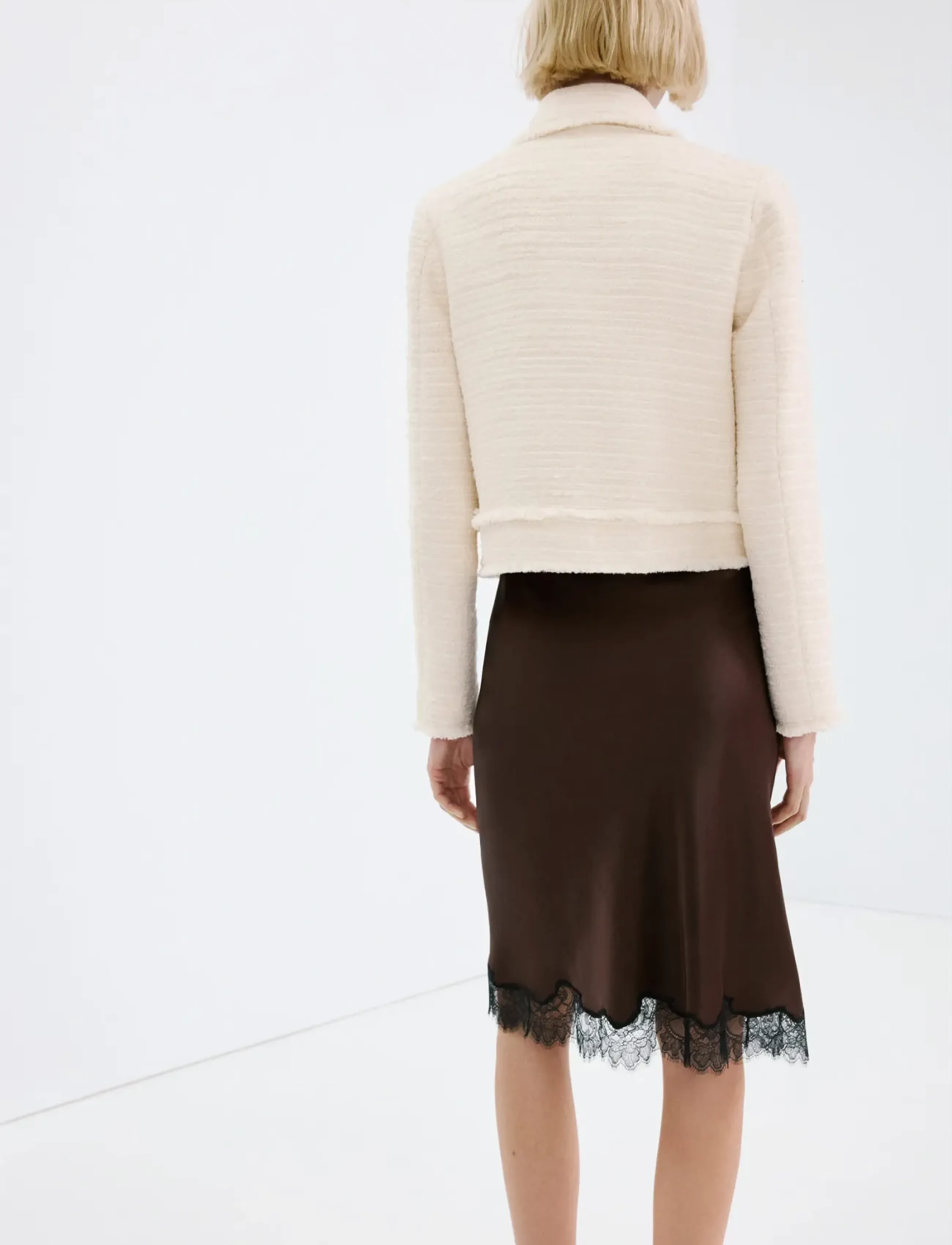 Mango - Tweed jacket with notched lapel collar - overtøj - light beige - 2