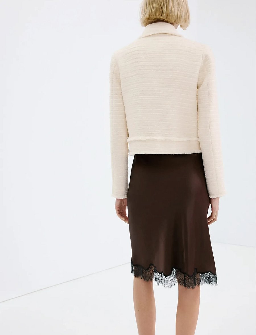 Mango - Tweed jacket with notched lapel collar - ulljackor - light beige - 2