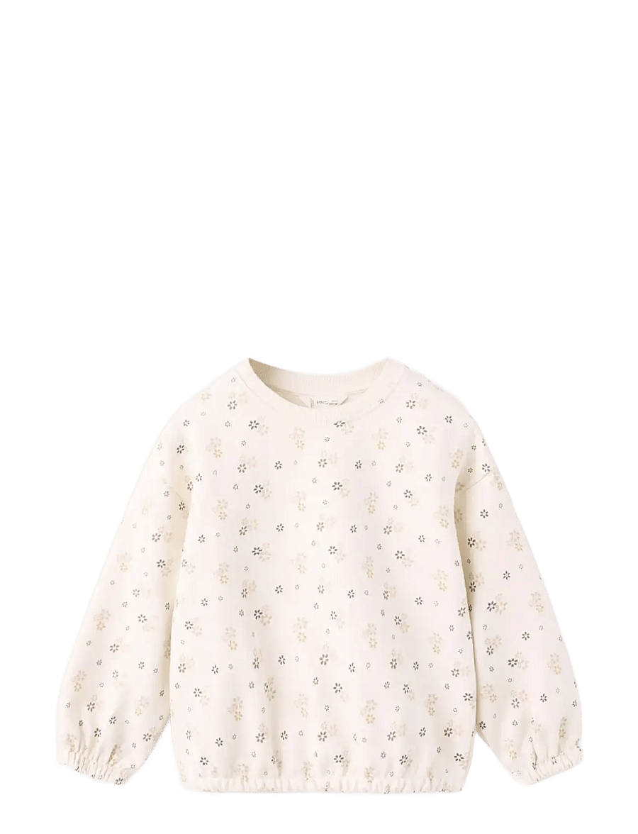 Mango - Floral print cotton sweatshirt - sweatshirts - light beige - 0