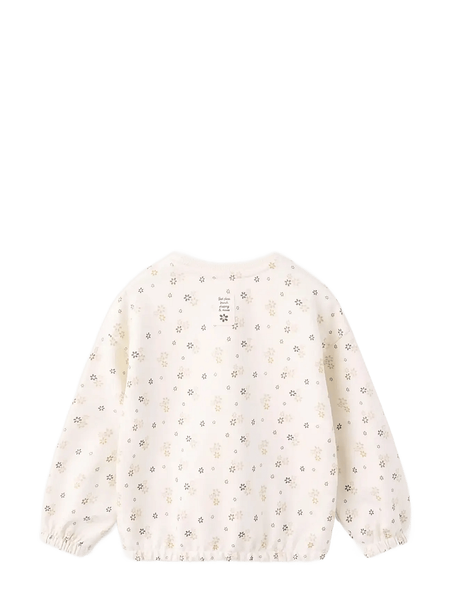 Mango - Floral print cotton sweatshirt - sweatshirts - light beige - 1