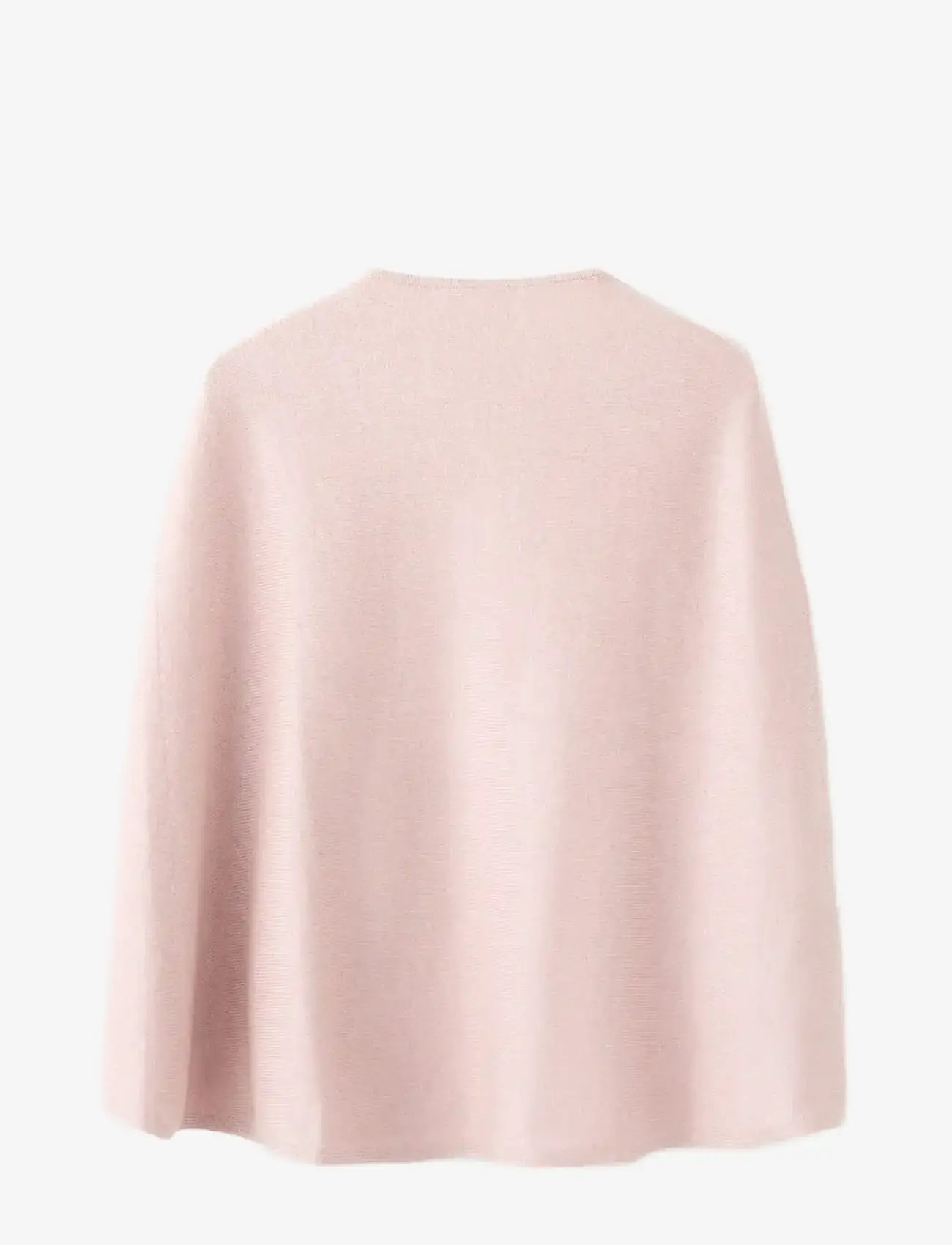 Mango - Knitted cape with lace details - koftor - lt-pastel pink - 1