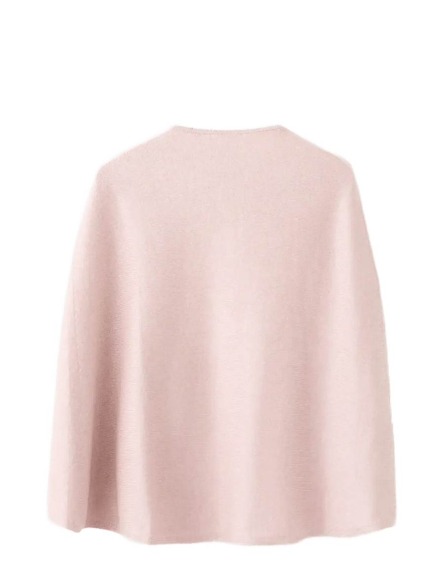 Mango - Knitted cape with lace details - koftor - lt-pastel pink - 1