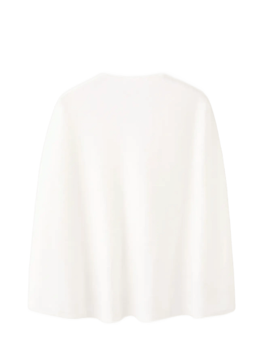 Mango - Knitted cape with lace details - koftor - natural white - 1