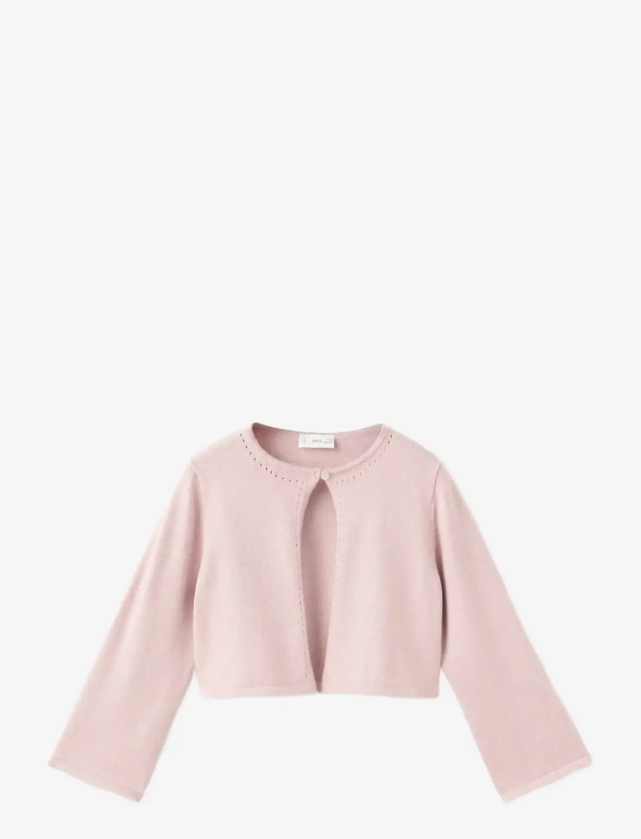 Mango - Openwork detail knit cardigan - cardigans - lt-pastel pink - 0