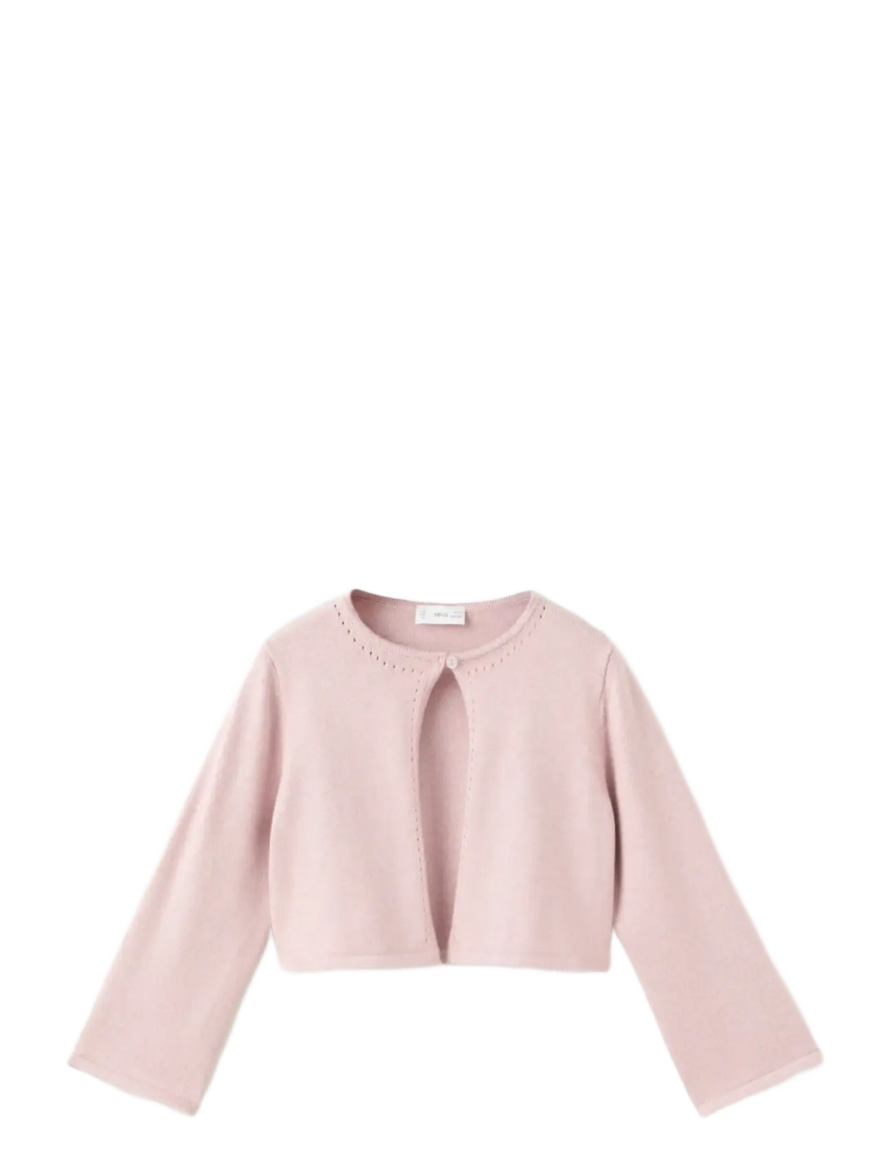 Mango - Openwork detail knit cardigan - koftor - lt-pastel pink - 0