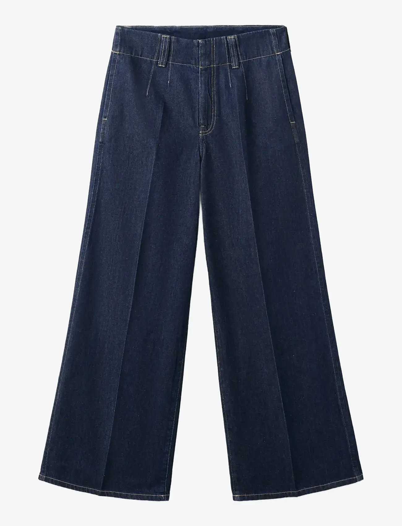 Mango - Wide leg mid-rise jeans - brede jeans - open blue - 1