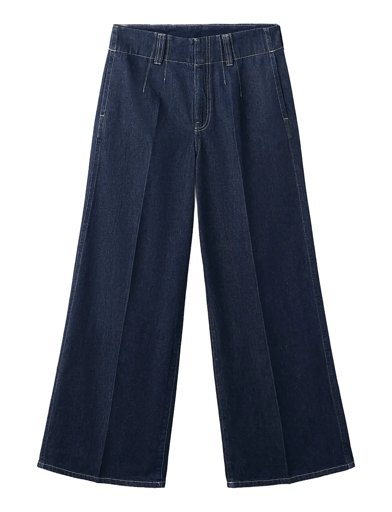 Mango - Wide leg mid-rise jeans - brede jeans - open blue - 1