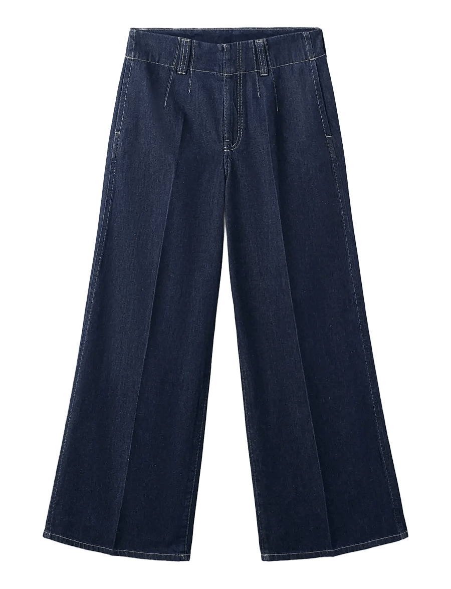 Mango - Wide leg mid-rise jeans - brede jeans - open blue - 1