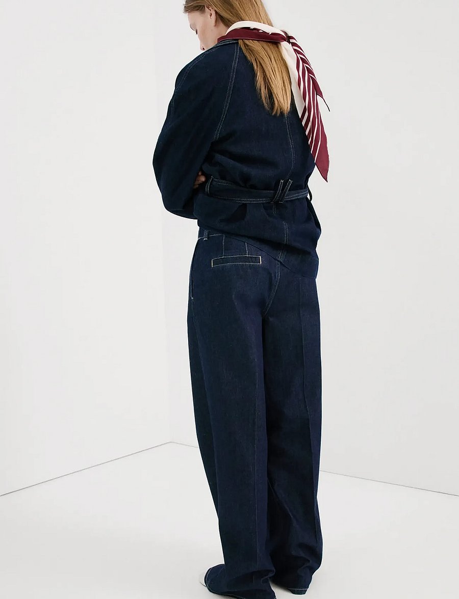 Mango - Wide leg mid-rise jeans - brede jeans - open blue - 2