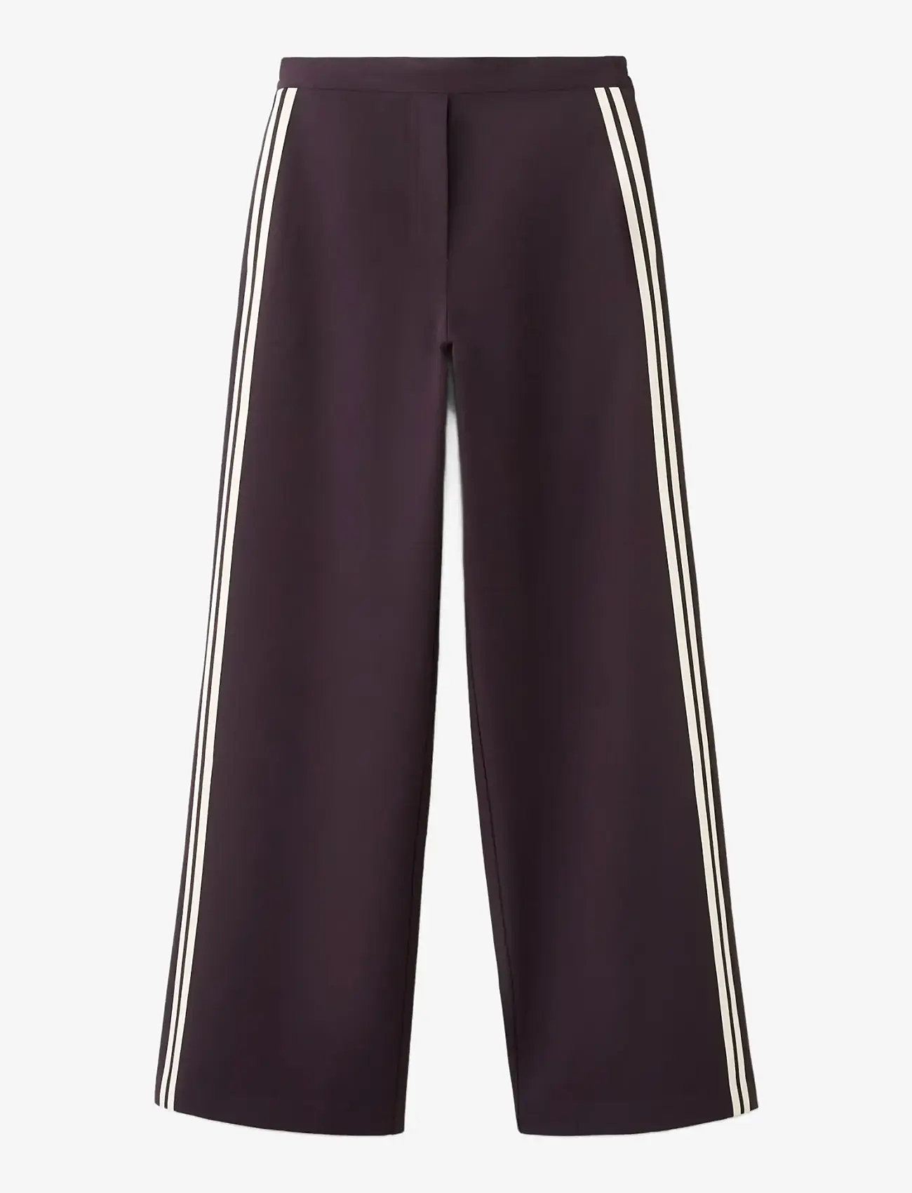 Mango - Combined striped trousers - bukser med brede ben - dark red - 1