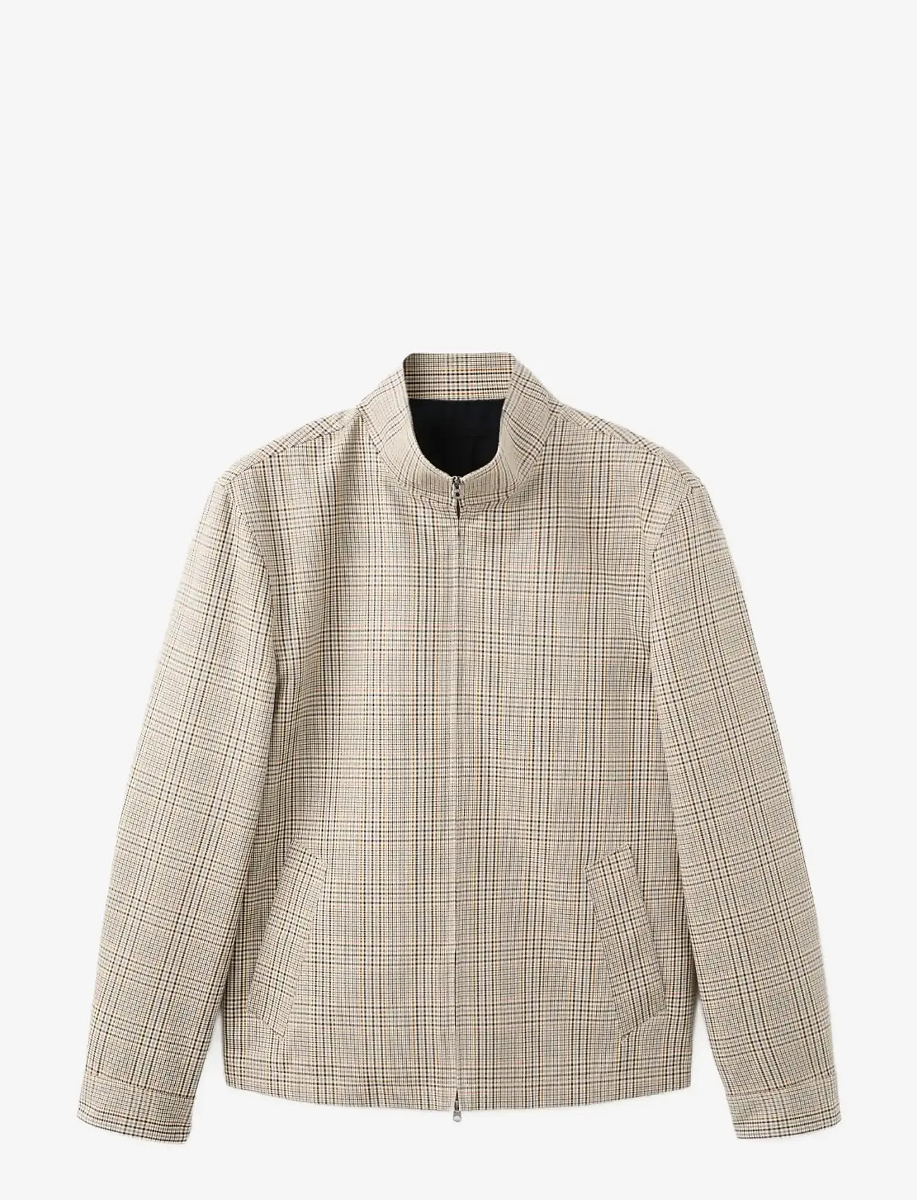 Mango - Prince of Wales check jacket with funnel neck - forårsjakker - grey - 1