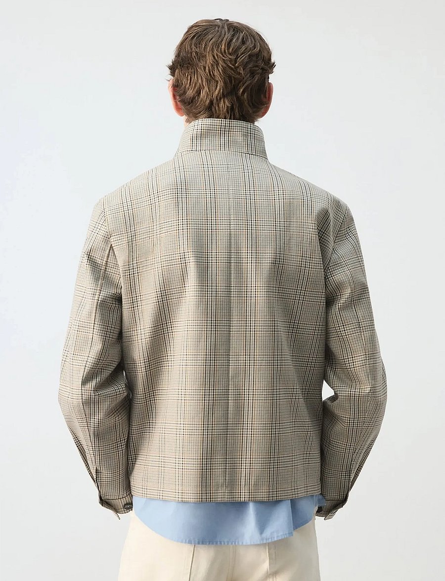 Mango - Prince of Wales check jacket with funnel neck - vårjackor - grey - 2