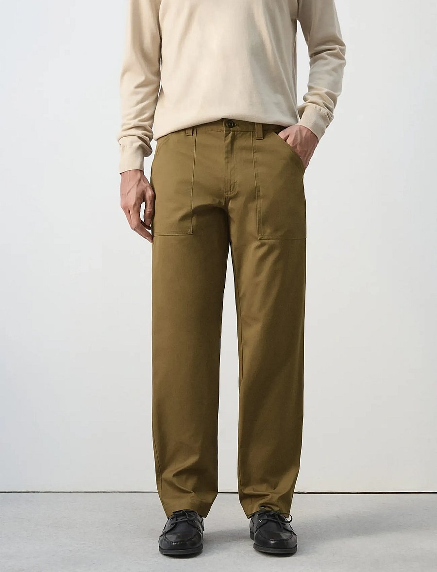 Mango - Relaxed fit trousers with patch pockets - cargobukser - dark yellow - 0