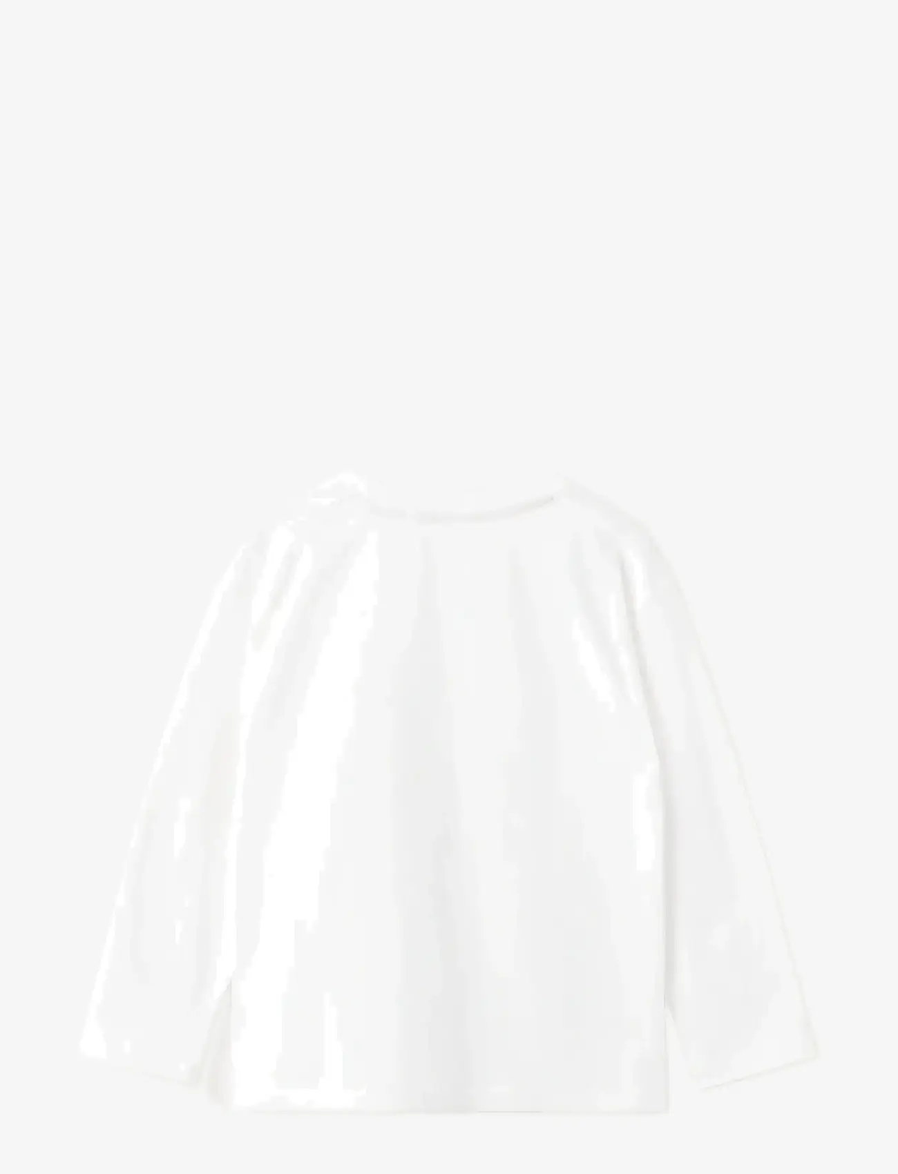 Mango - Printed cotton-blend t-shirt - långärmade t-shirts - natural white - 1