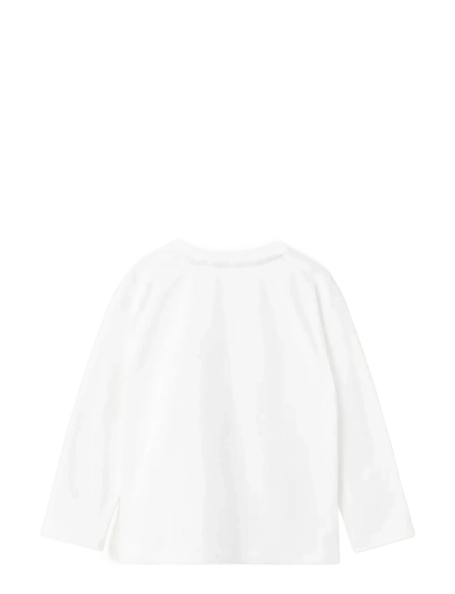 Mango - Printed cotton-blend t-shirt - långärmade t-shirts - natural white - 1