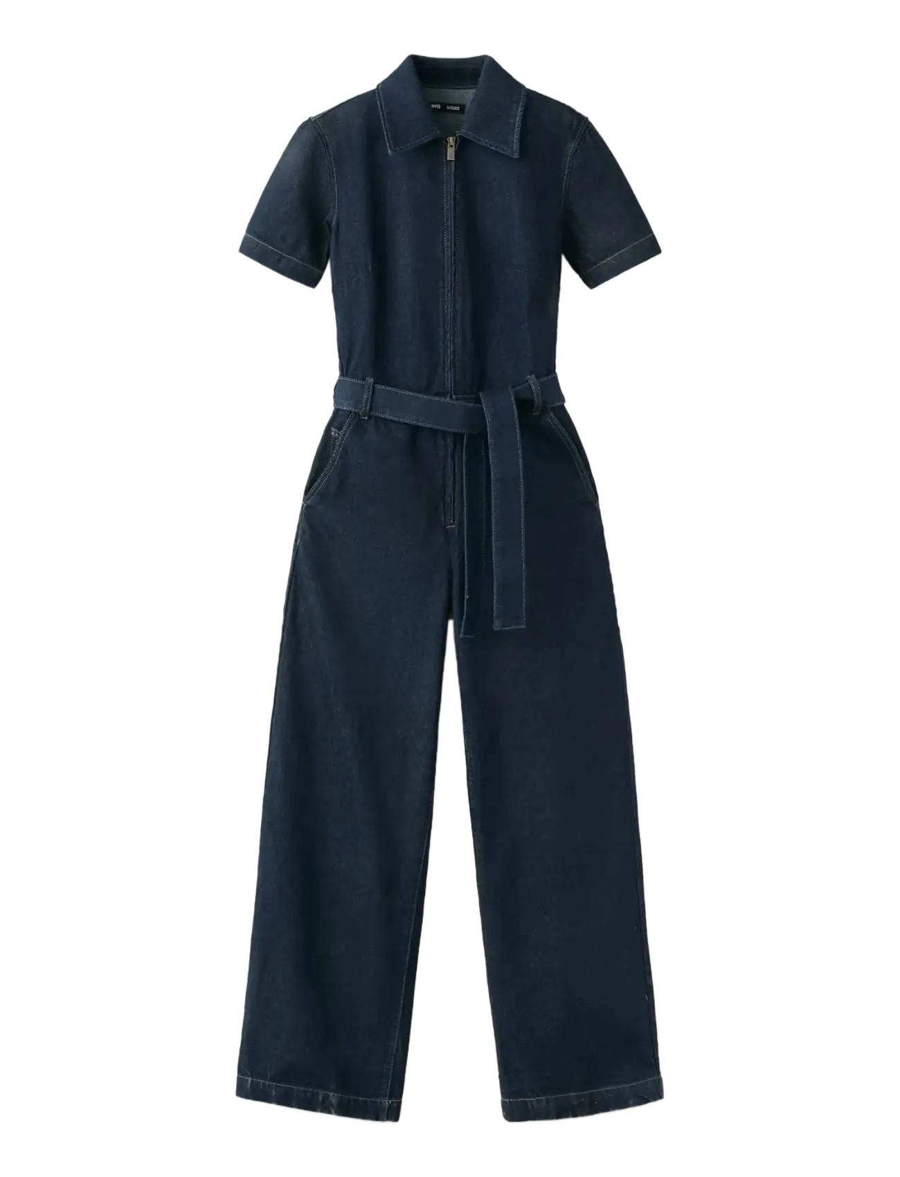 MANGO Gürtel Denim Jumpsuit Navy - S - Damen