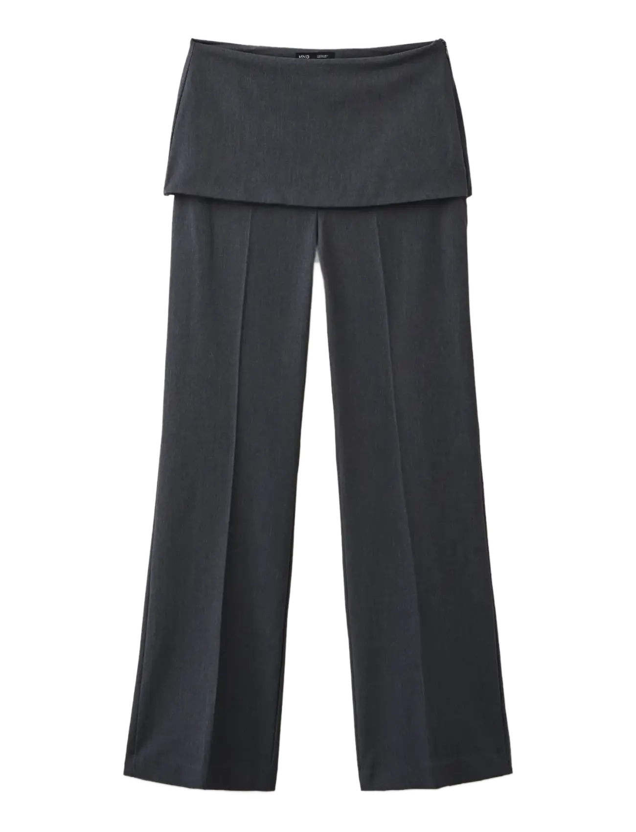 MANGO Straight-Bein Hosen With A Mixed Design Grau - 36 - Damen
