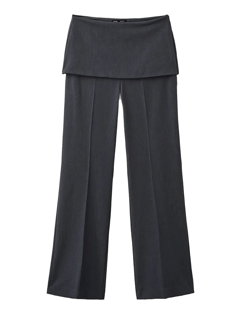 Mango - Straight-leg trousers with a mixed design - bukser med lige ben - grey - 1
