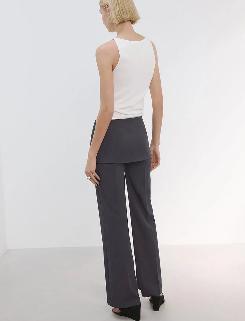 Mango - Straight-leg trousers with a mixed design - bukser med lige ben - grey - 2