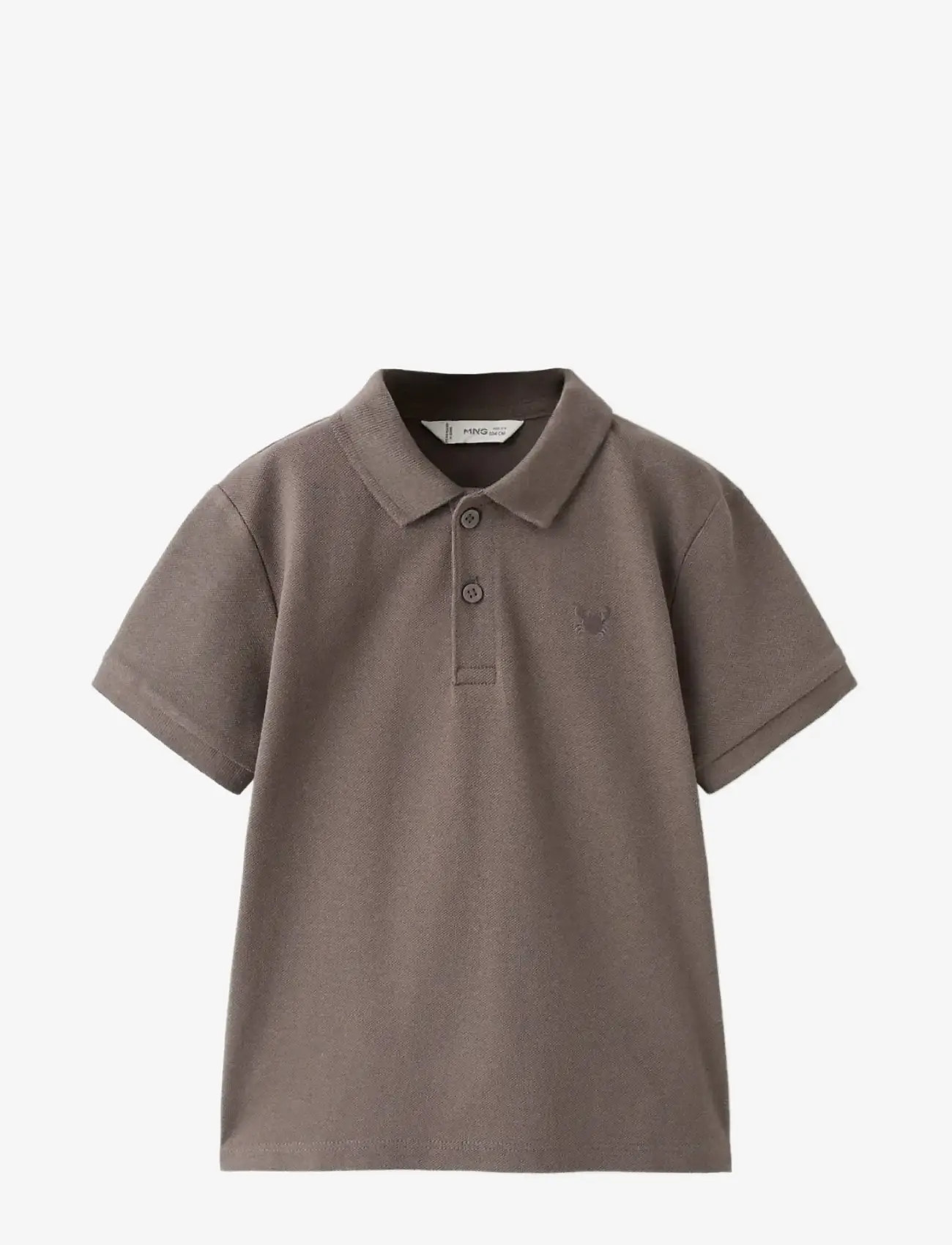 Mango - Short-sleeved cotton polo shirt - kortærmede poloer - dark brown - 0