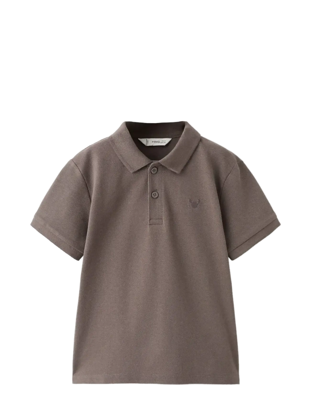 Mango Short-sleeved cotton polo shirt - Poloer - DARK BROWN / brown