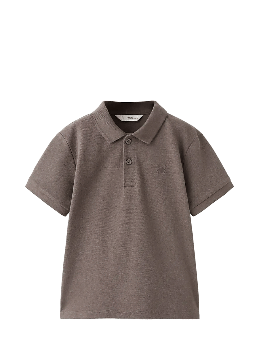 Mango - Short-sleeved cotton polo shirt - kortärmade pikéer - dark brown - 0