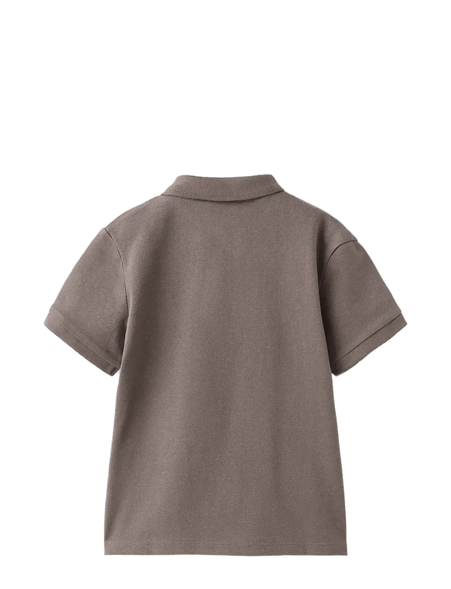 Mango - Short-sleeved cotton polo shirt - kortärmade pikéer - dark brown - 1