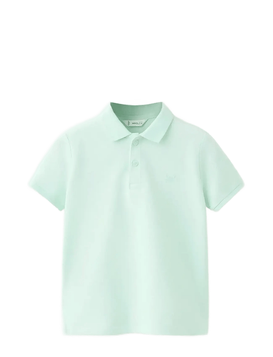 Mango - Short-sleeved cotton polo shirt - kortärmade pikéer - green - 0