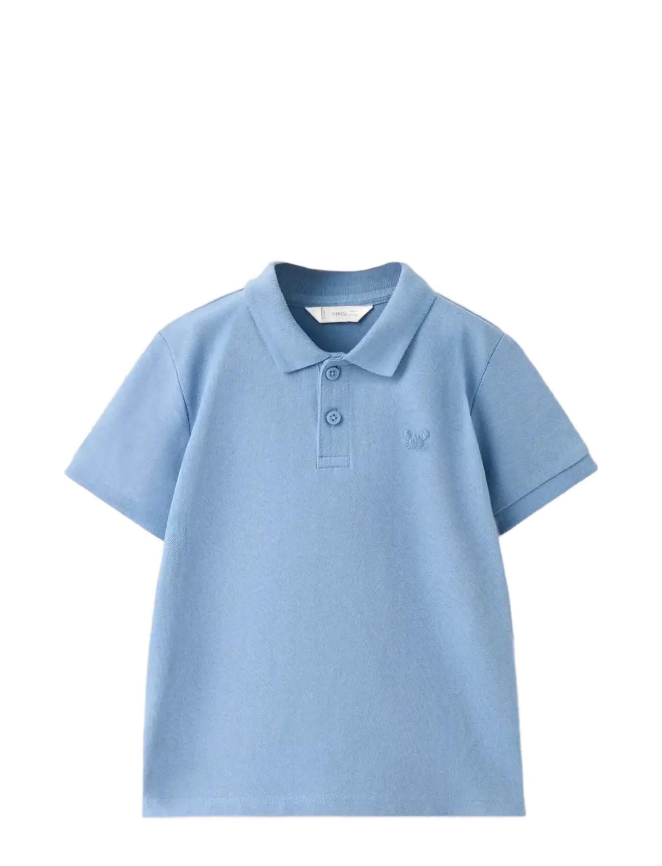 Mango Short-sleeved cotton polo shirt - Poloshirts - MEDIUM BLUE / blue