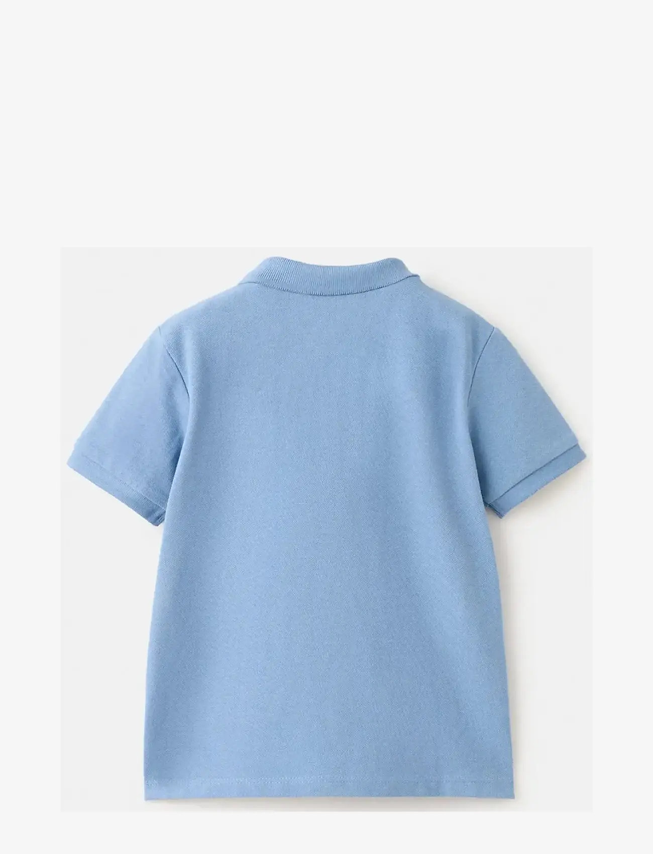 Mango - Short-sleeved cotton polo shirt - kortærmede poloer - medium blue - 1