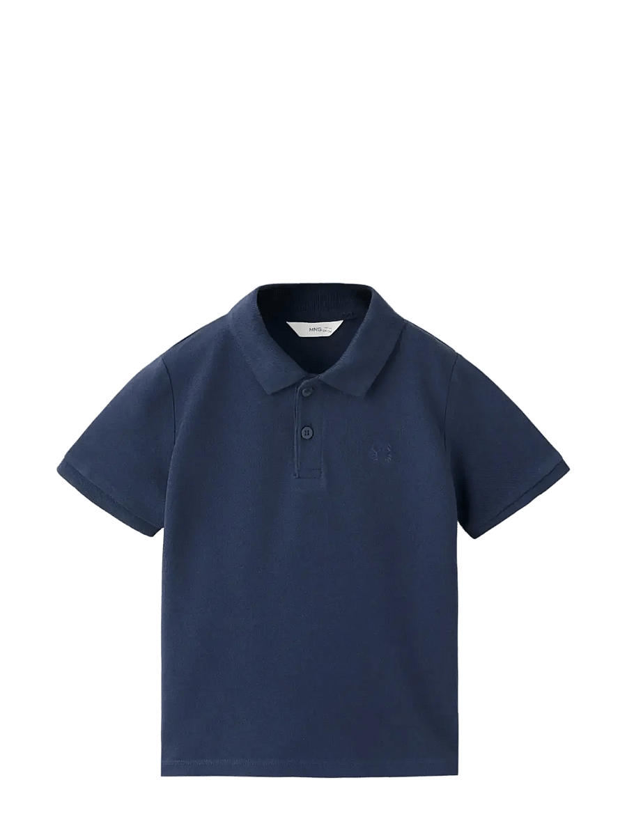 Mango - Short-sleeved cotton polo shirt - kortärmade pikéer - navy - 0