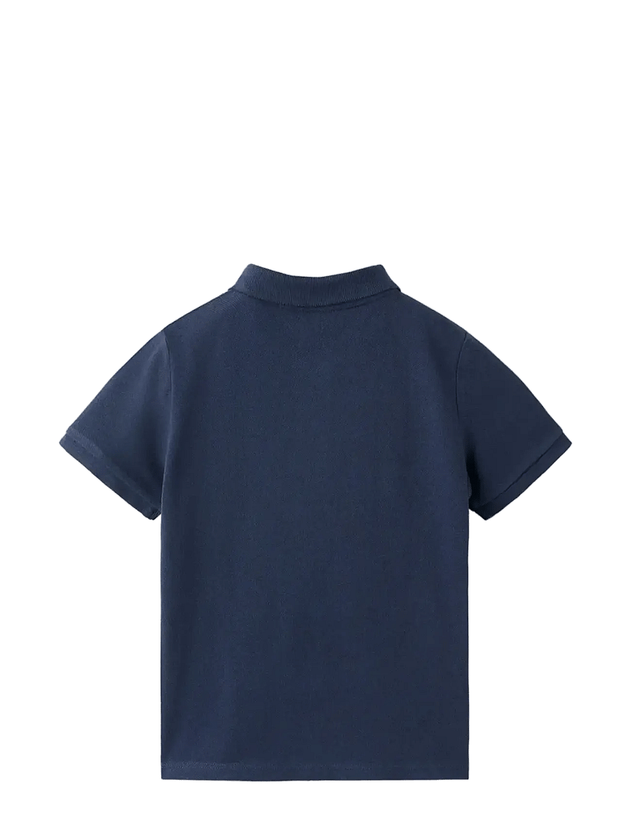 Mango - Short-sleeved cotton polo shirt - kortärmade pikéer - navy - 1
