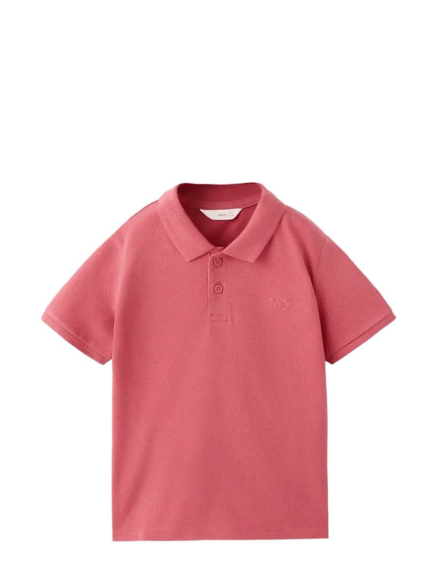 Mango - Short-sleeved cotton polo shirt - kortärmade pikéer - red - 0
