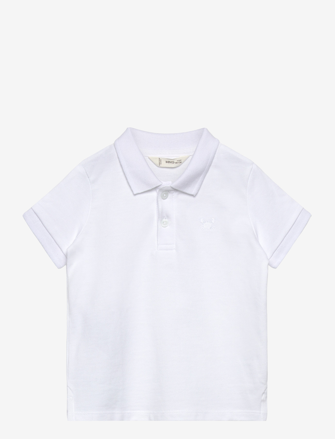 Mango - Short-sleeved cotton polo shirt - kortærmede poloer - white - 0