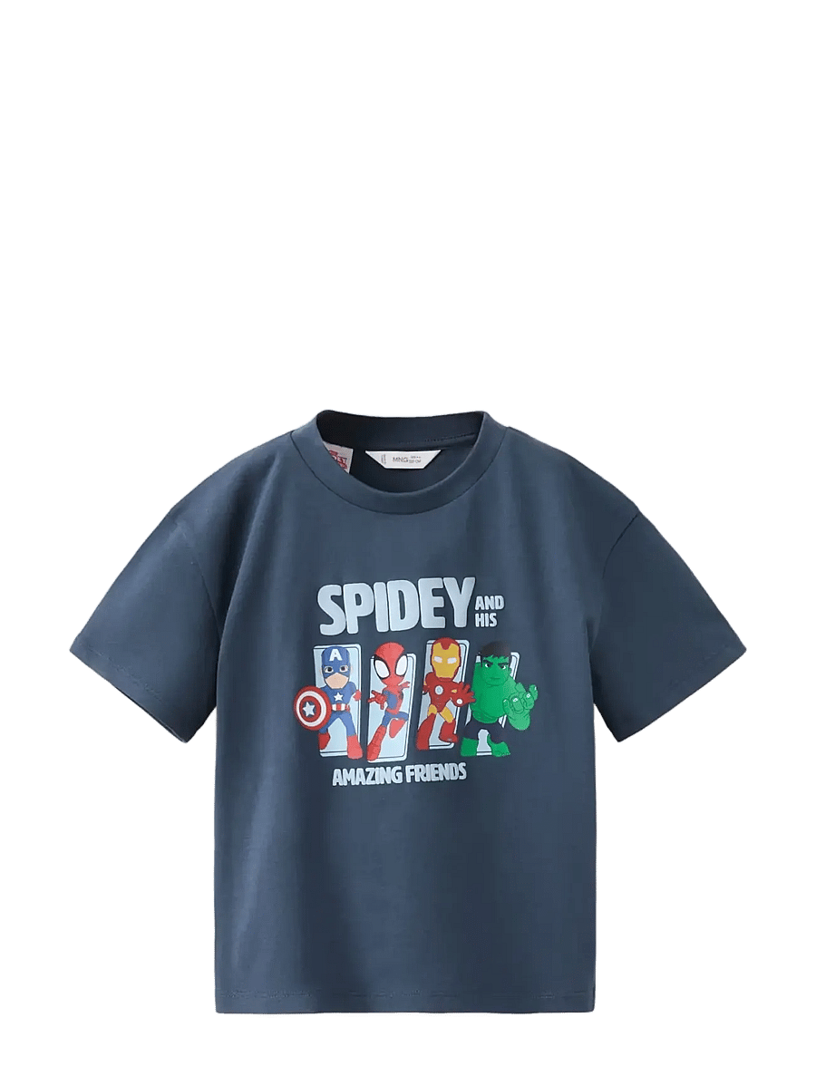 Mango - Spidey cotton T-shirt - kortärmade t-shirts - navy - 0