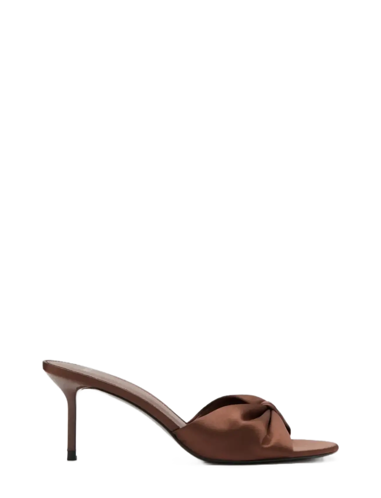 Mango Satin-finish sandals with bow - Sandalen - DARK BROWN / brown