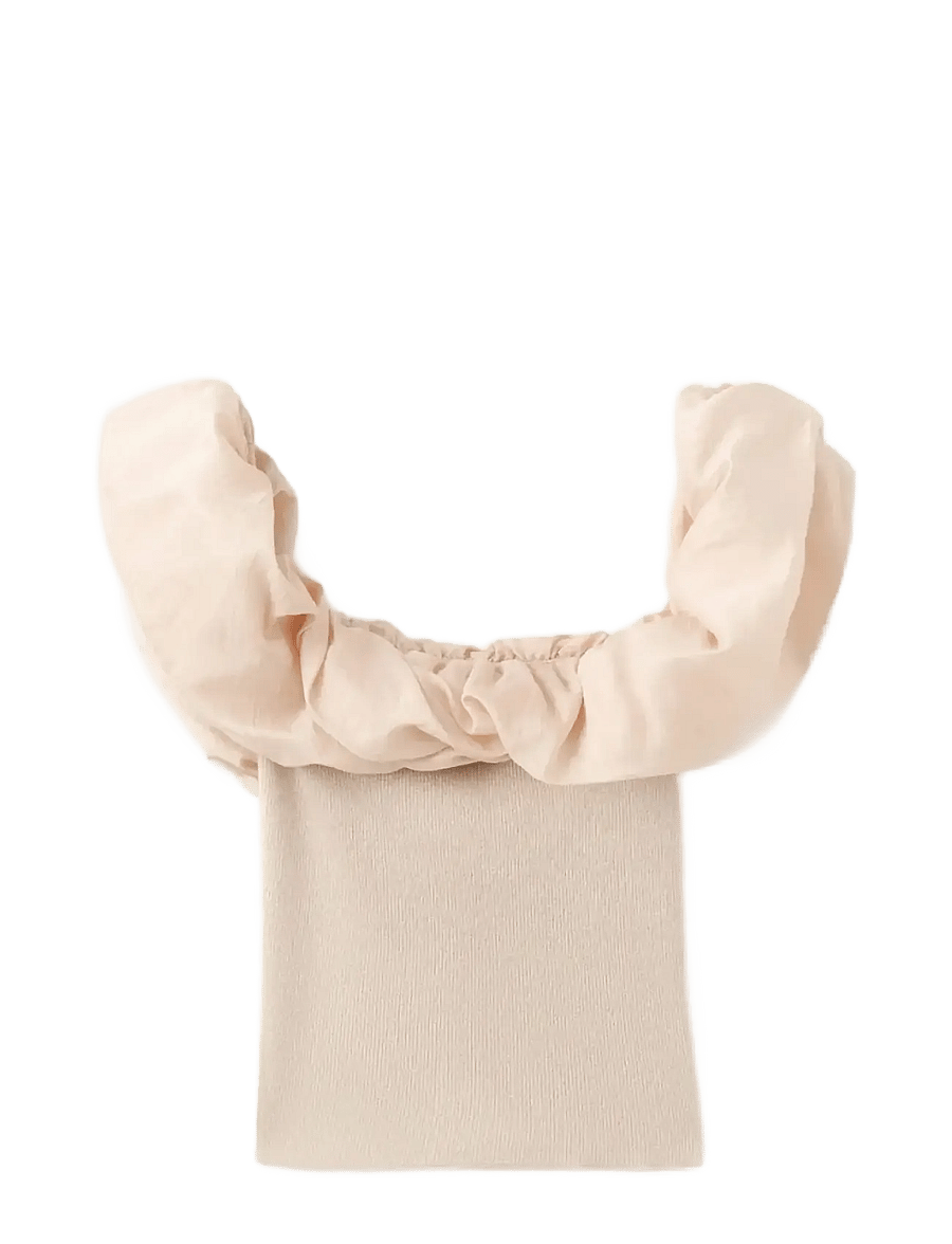 Mango - Strapless knitted top - tanktops - light beige - 1