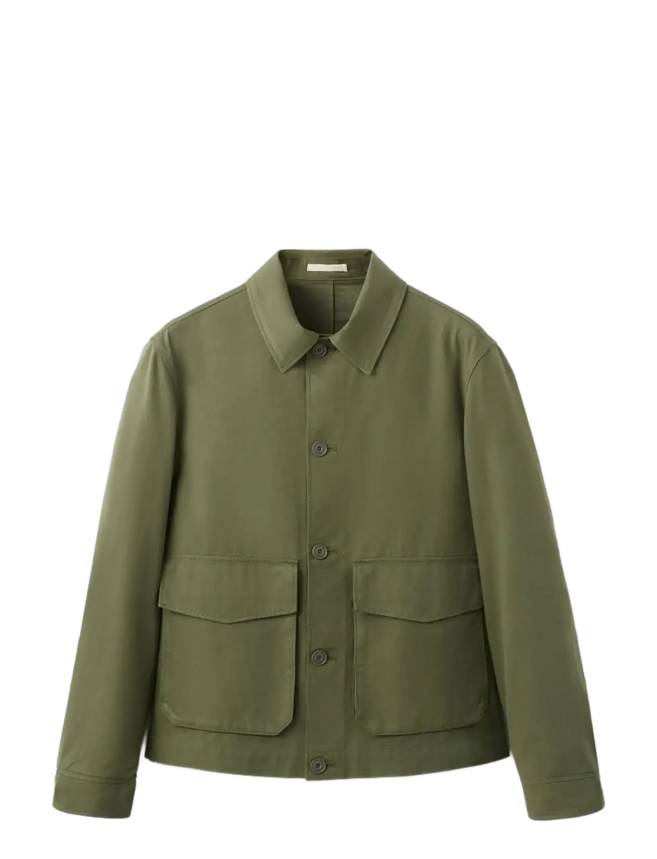 Mango Lightweight cotton lyocell jacket - Jackets - BEIGE - KHAKI / khaki/green