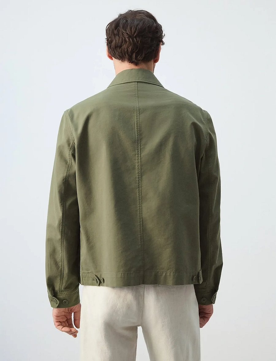 Mango - Lightweight cotton lyocell jacket - vårjakker - beige - khaki - 2