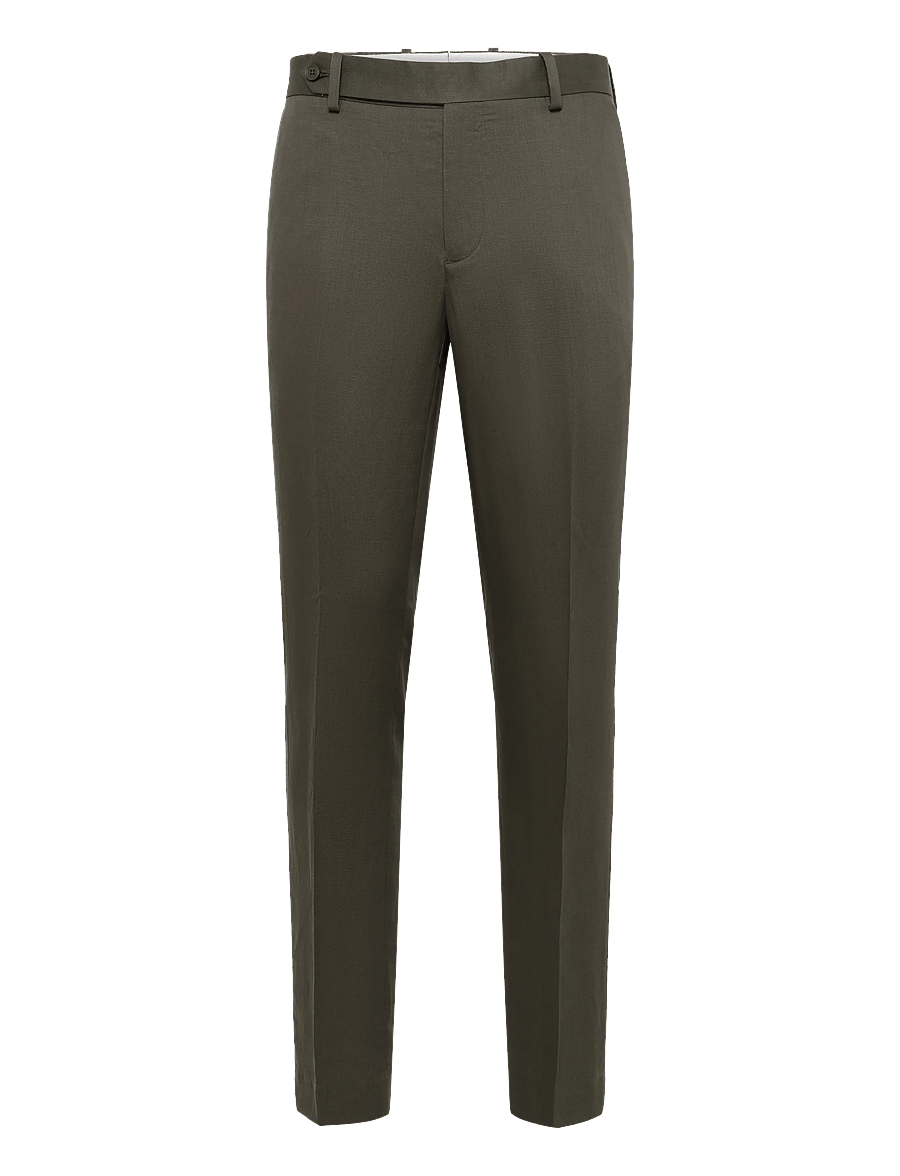 Mango - Slim-fit lyocell linen trousers - hørbukser - medium brown - 1