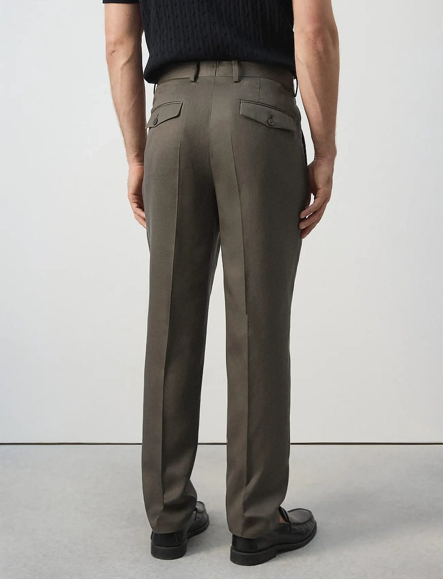 Mango - Slim-fit lyocell linen trousers - linnebyxor - medium brown - 2