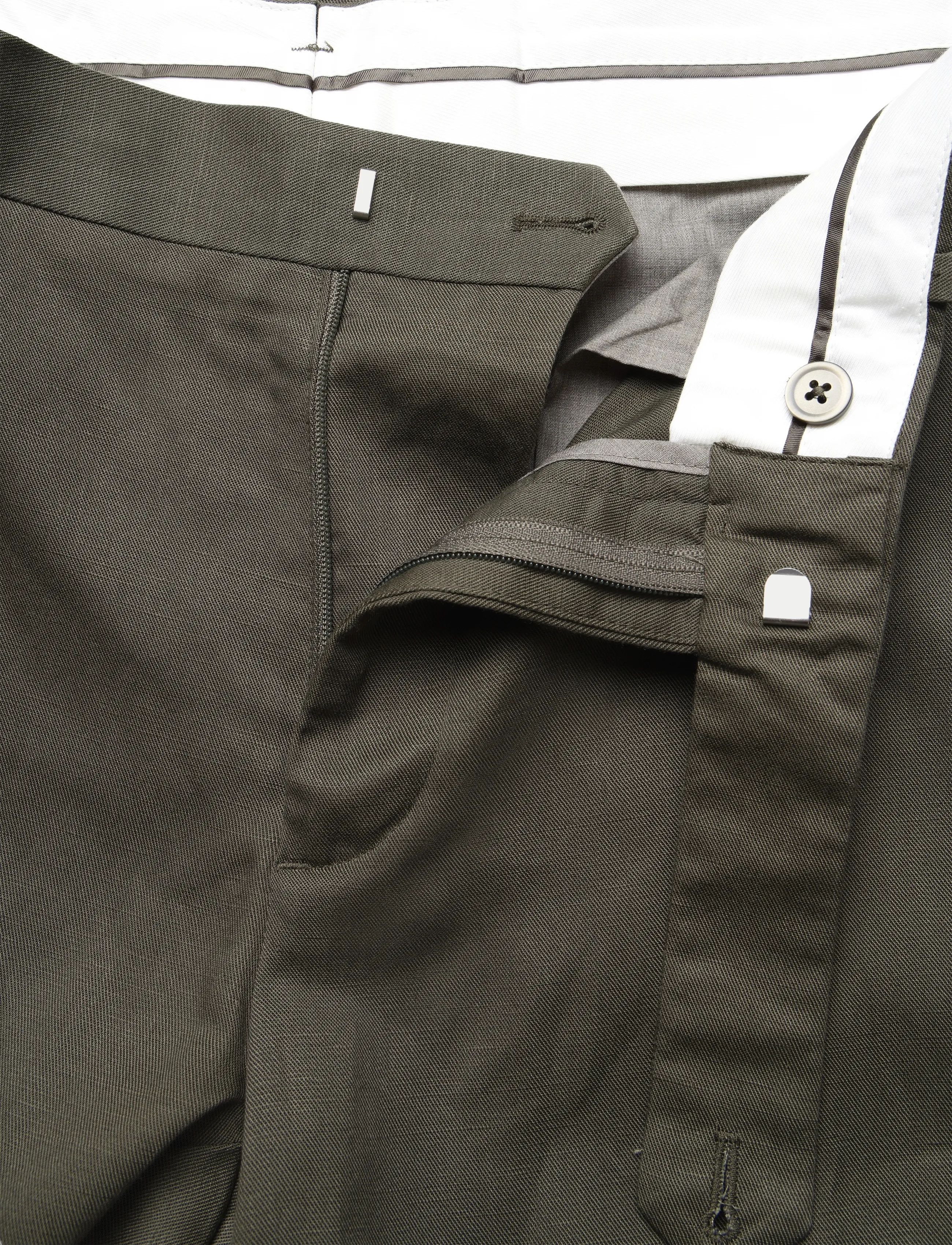 Mango - Slim-fit lyocell linen trousers - linen trousers - medium brown - 4