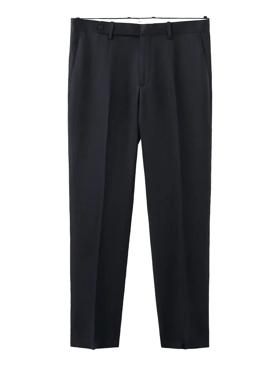 Mango - Slim-fit lyocell linen trousers - hørbukser - navy - 1