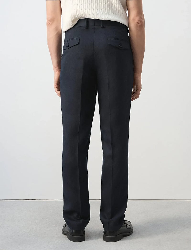 Mango - Slim-fit lyocell linen trousers - hørbukser - navy - 2