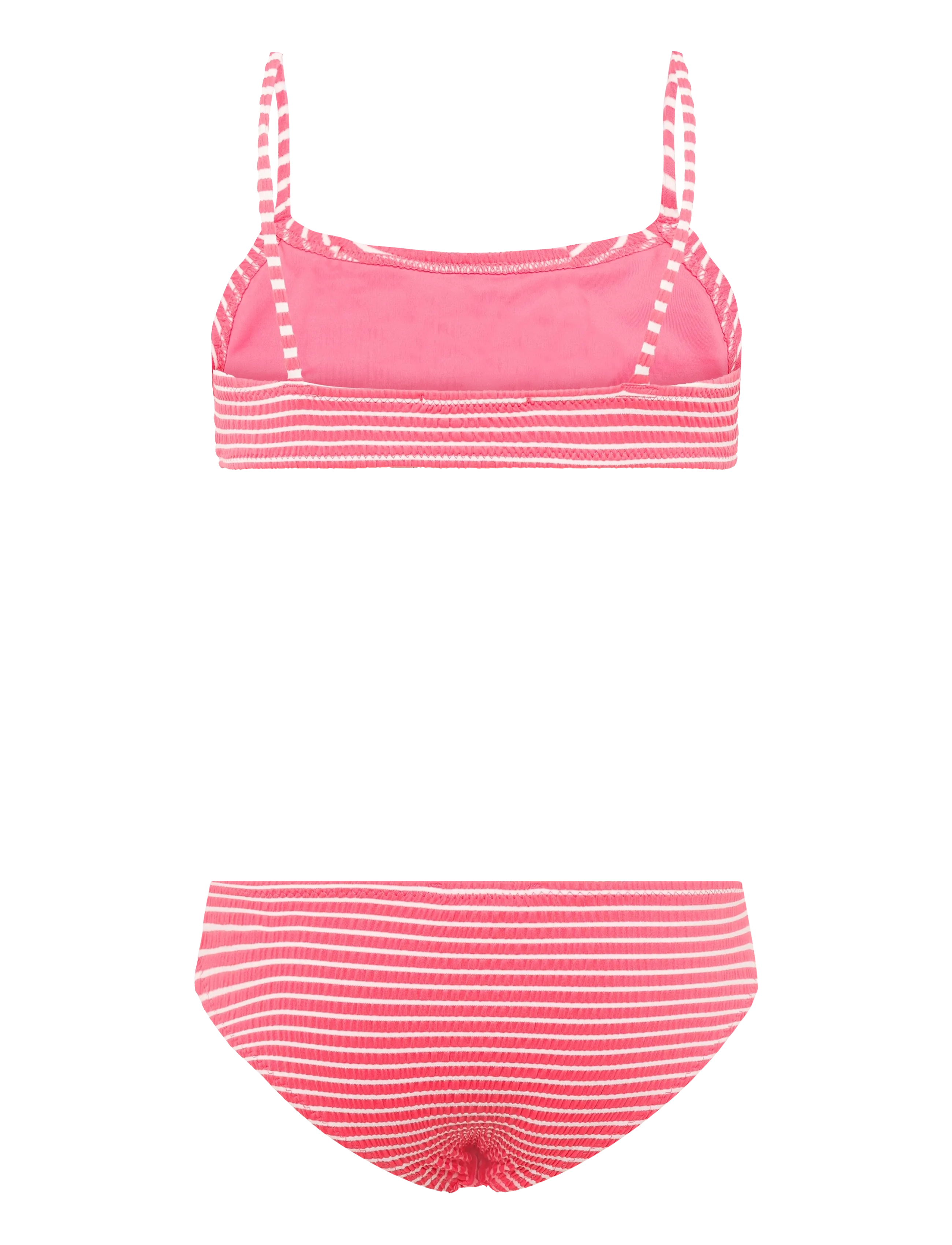 Mango - Striped textured bikini - pink - 1