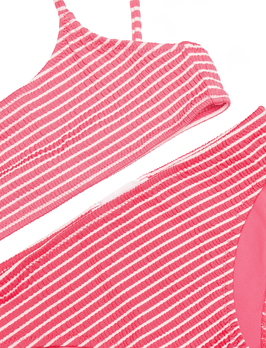 Mango - Striped textured bikini - pink - 2