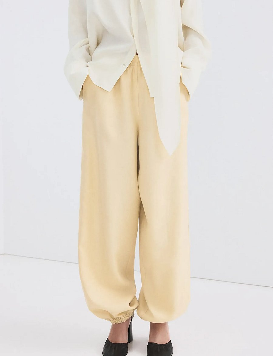 Mango - Lyocell harem trousers - barrel-bukser - light beige - 0