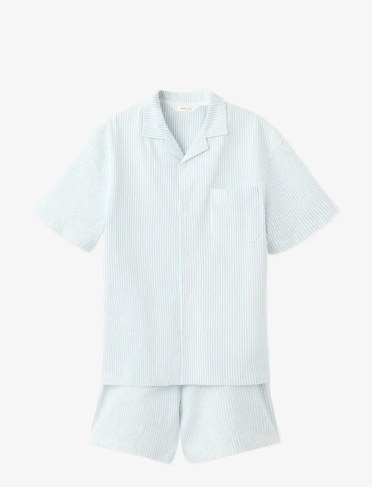 Mango - Striped short pyjamas - pyjama-sets - medium blue - 0