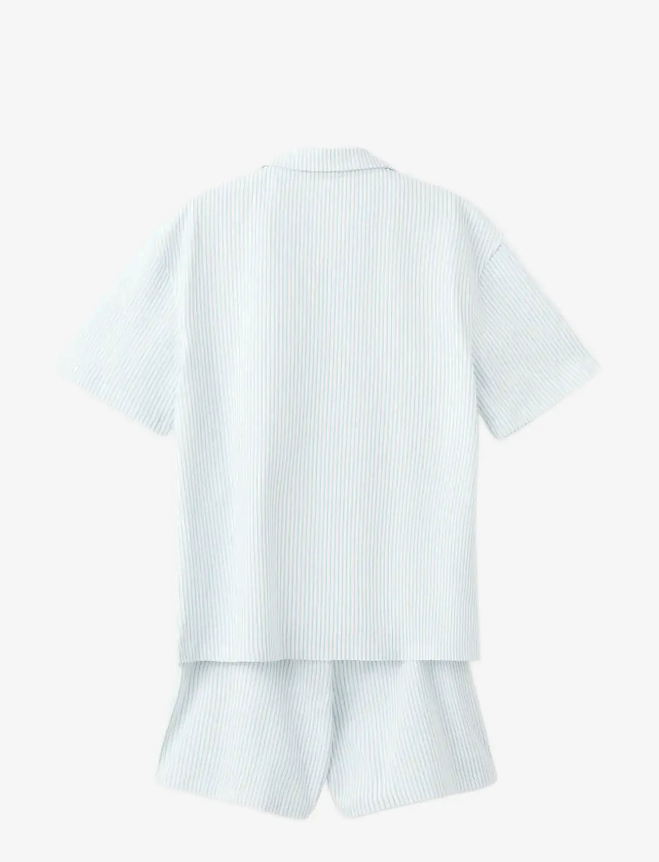 Mango - Striped short pyjamas - pyjama-sets - medium blue - 1