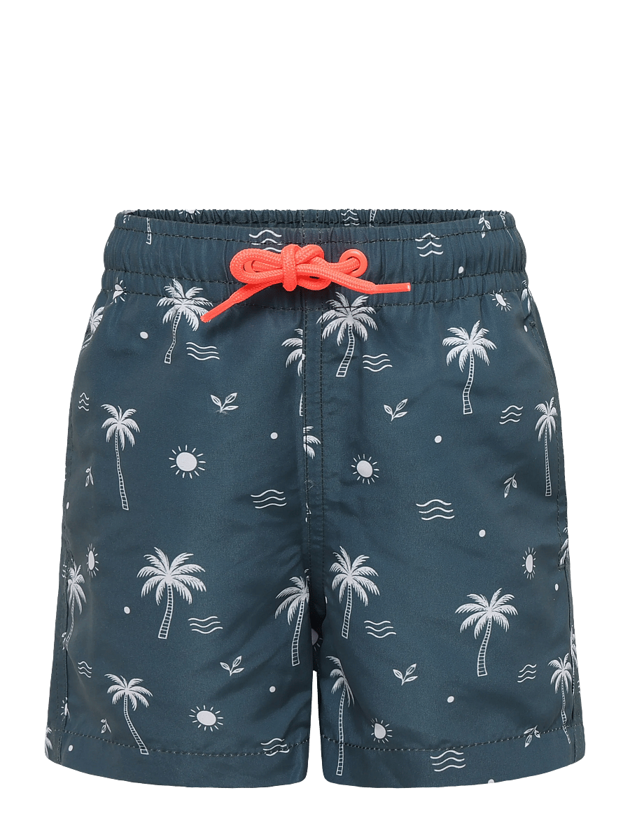 Mango - Palm trees print swimsuit trunks - dark blue - 0